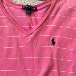 Pink v neck Ralph Lauren t shirt